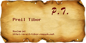 Preil Tibor névjegykártya